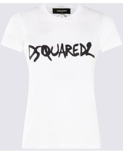 DSquared² White And Black Cotton T-shirt