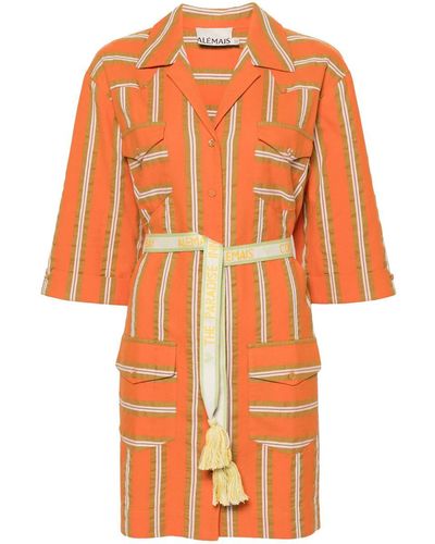 ALÉMAIS Gina Stripe Mini Dress - Orange