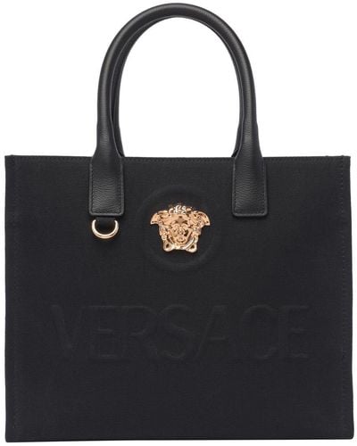 Versace Allover Hand Bags - Black