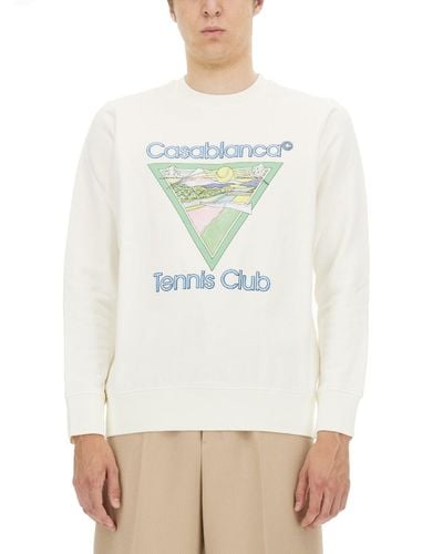 Casablancabrand "casa Blanca Tennis Club" Sweatshirt - White