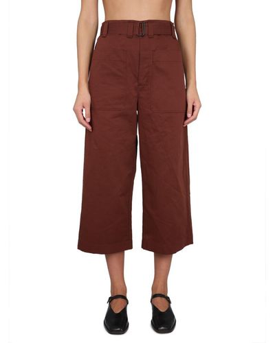 Lemaire Cropped Trousers - Red