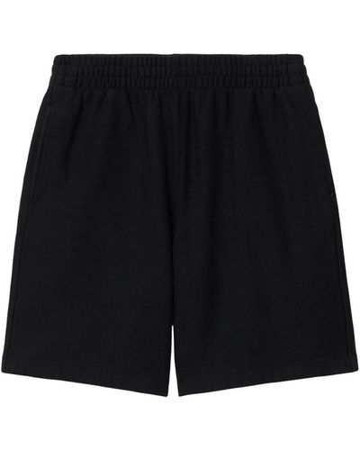 Burberry Logo-appliqué Cotton Shorts - Black