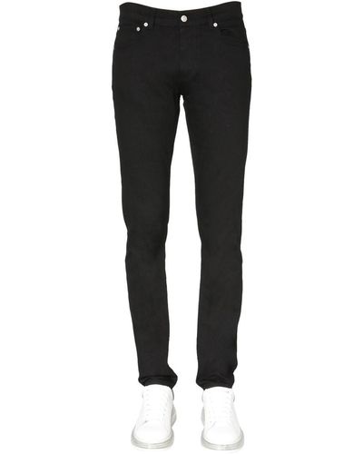 Alexander McQueen Jeans With Skull Patch - Black