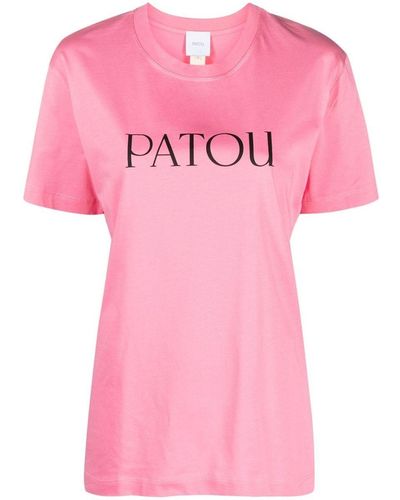 Patou Logo-print Organic Cotton T-shirt - Pink