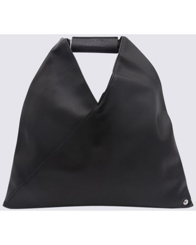 MM6 by Maison Martin Margiela Black Leather Japanes Tote Bag