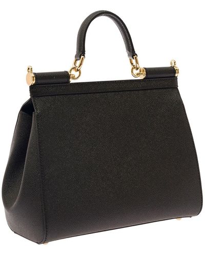 Dolce & Gabbana Sicily Leather Handbag - Black
