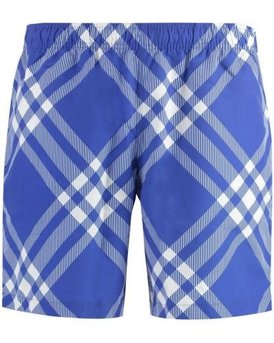 Burberry Printed Swim Shorts - Blue
