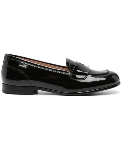 Love Moschino Loafers With Logo Detail - Black
