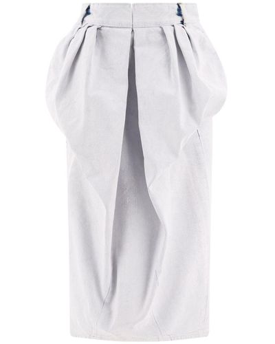 Maison Margiela Denim Gathered Skirt - White