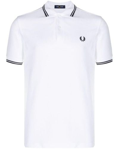 Fred Perry Logo Cotton Polo Shirt - White