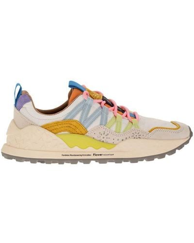 Flower Mountain Washi - Trainers In Suede And Technical Fabric - Natural
