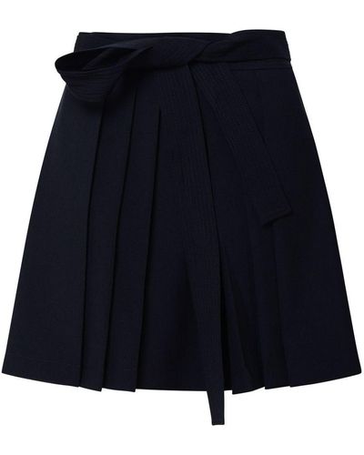 KENZO Navy Virgin Wool Miniskirt - Blue