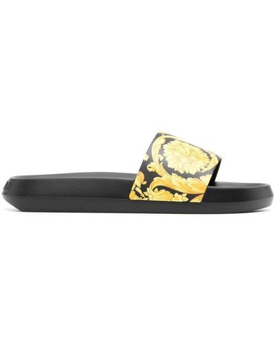 Versace Barocco Rubber Slides - Black
