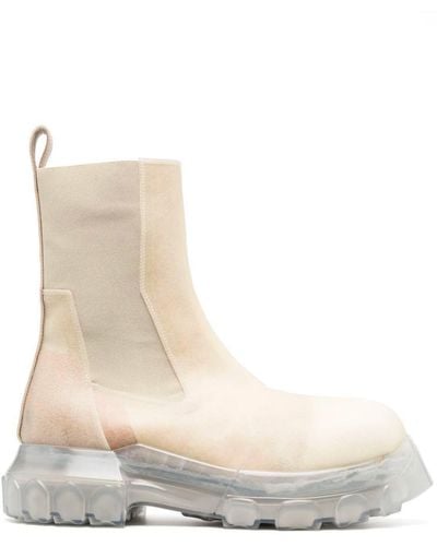 Rick Owens Boots: Beatle Bozo Tractor - White
