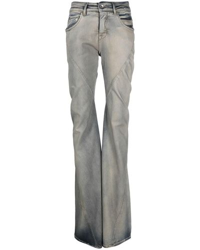 Rick Owens DRKSHDW Straight Bias Jeans With Medium Rise - Grey