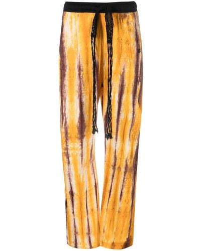 Wales Bonner Air Jersey Hand-dyed Trousers - Orange