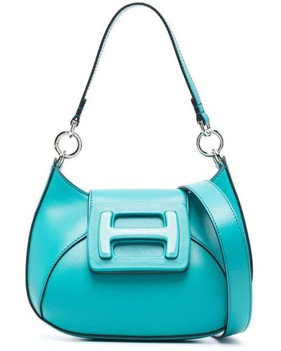 Hogan H-Bag Mini Hobo Leather Shoulder Bag - Blue