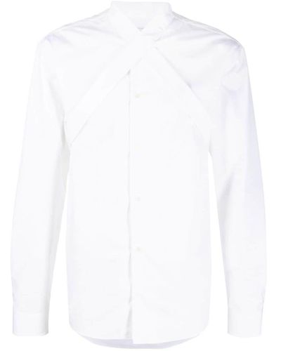 Off-White c/o Virgil Abloh Ow Emb Strap-detail Cotton Shirt - White