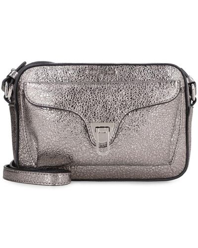 Coccinelle Beat Leather Crossbody Bag - Grey