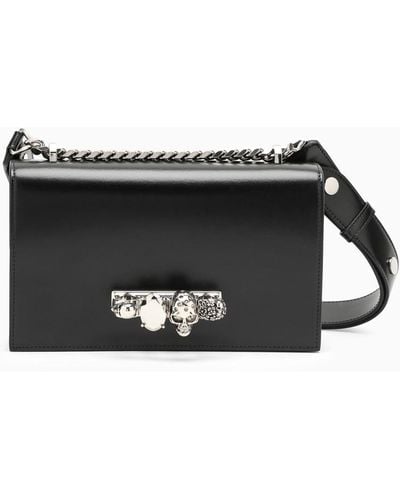 Alexander McQueen Jeweled Satchel Shoulder Bag - Black