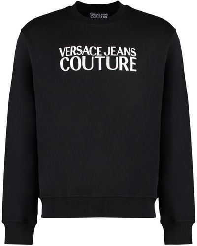 Versace Cotton Crew-Neck Sweatshirt - Black