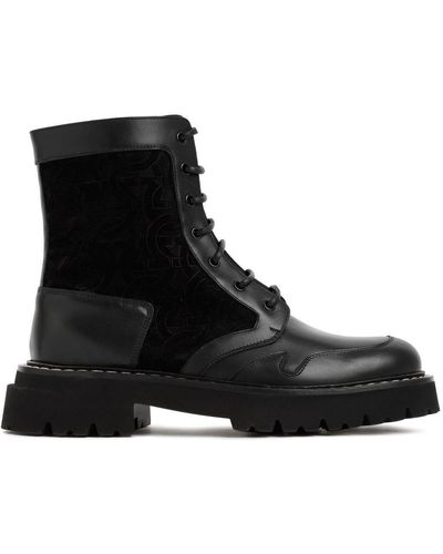 Ferragamo Men's Stivale In Pelle Con Decoro Casual Boots