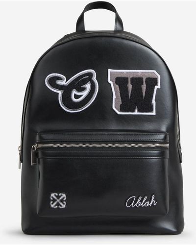 Off-White c/o Virgil Abloh Off- Leather Varsity Backpack - Black