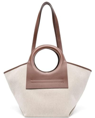 DUNA - Leather-trimmed Organic Cotton Tote Bag – Hereu Studio