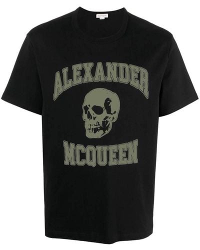 Alexander McQueen Varsity Branding T Shirt - Black