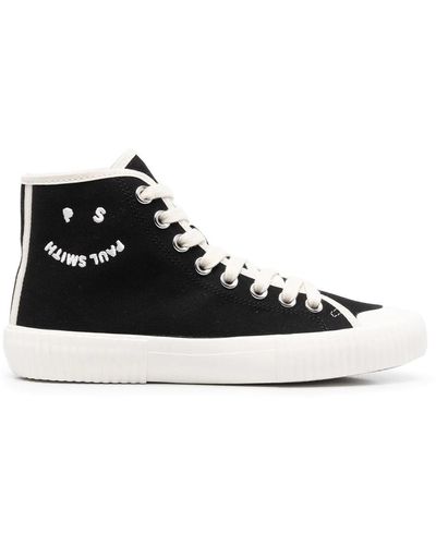 Paul Smith Embroidered-logo Lace-up Sneakers - Black