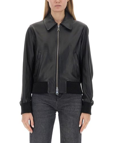Ami Paris Ami Paris Leather Jacket Unisex - Black
