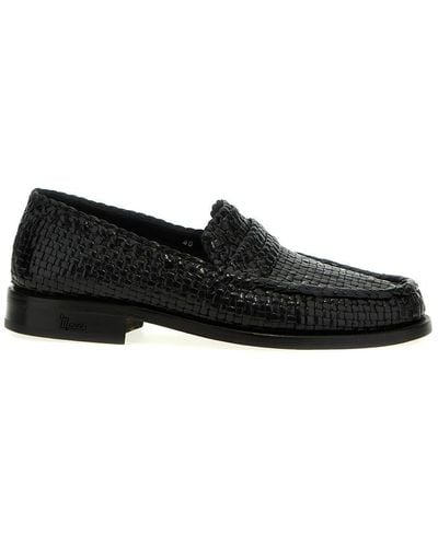 Marni Braided Leather Loafers - Black
