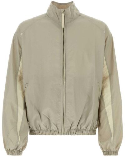 Reebok Dove Gray Nylon Windbreaker - Natural