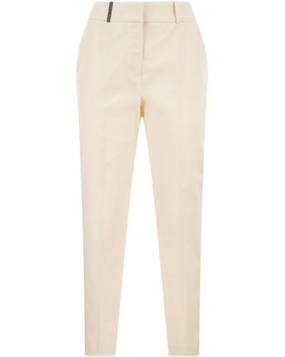Peserico Stretch Cotton Trousers - Natural