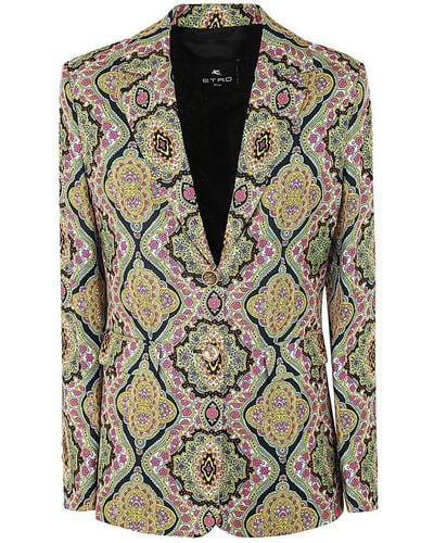 Etro Printed Silk Twill Jacket Clothing - Multicolor