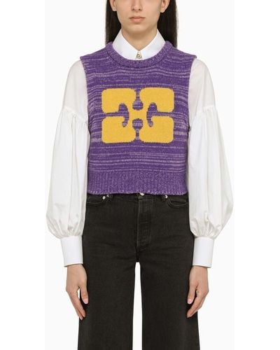 Ganni Purple Knitted Waistcoat