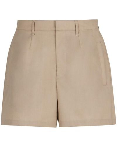 Fendi Wool Bermuda-Shorts - Natural