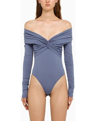 ANDAMANE Kendall Long-sleeved Bodysuit Denim - Blue