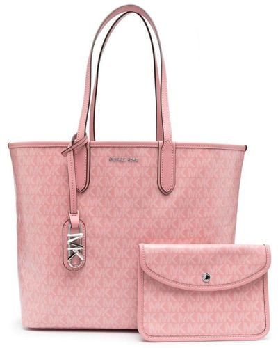 Michael Kors Eliza Monogram-jacquard Tote Bag - Pink