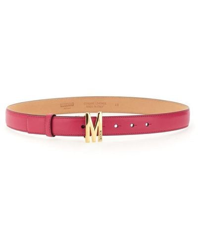 Moschino Belt With Logo M - Pink