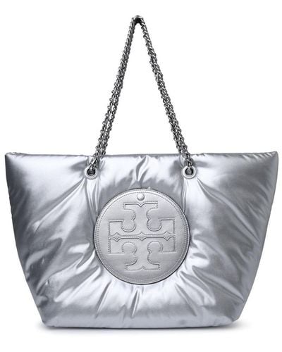 Tory Burch 'Ella' Polyester Shopping Bag - Grey