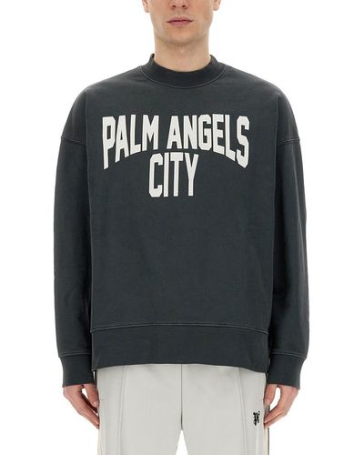 Palm Angels Sweatshirt With Logo - Gray