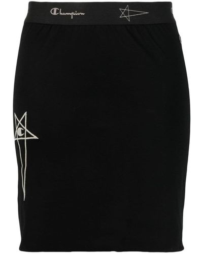 Rick Owens X Champion Logo Organic Cotton Skirt - Black