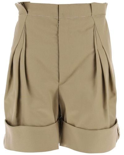 Maison Margiela wide-legged Chino Bermuda Shorts With - Natural