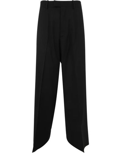 Raf Simons Wide Leg Wool Pants - Black