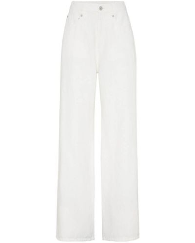 Brunello Cucinelli Wide Leg Denim Jeans - White