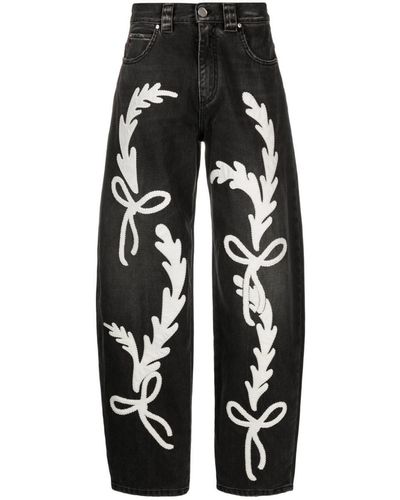 Pinko Rodeo Embroidered Jeans - Black