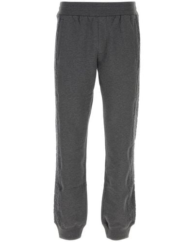 Versace Logo-embroidered Tapered-leg Track Pants - Grey