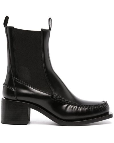 Hereu Alda Leather 60mm Ankle Boots - Black