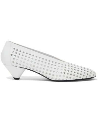 Proenza Schouler Perforated Cone Pumps - 40mm Shoes - White